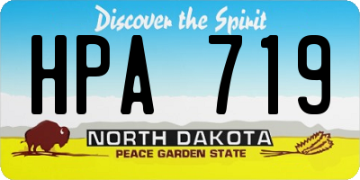 ND license plate HPA719
