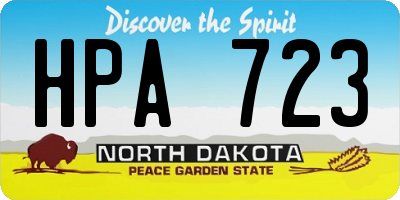 ND license plate HPA723