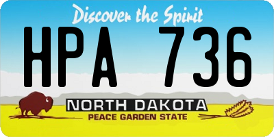 ND license plate HPA736