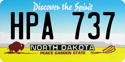 ND license plate HPA737