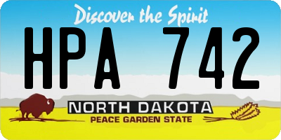 ND license plate HPA742