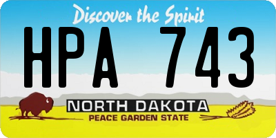 ND license plate HPA743