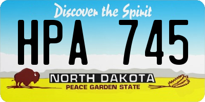 ND license plate HPA745