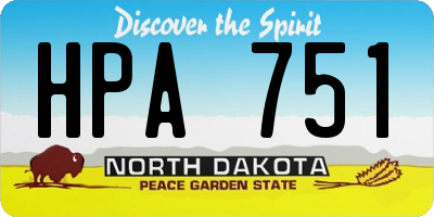 ND license plate HPA751