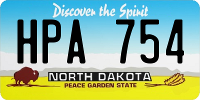 ND license plate HPA754