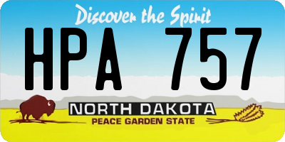 ND license plate HPA757