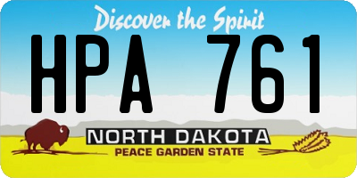 ND license plate HPA761