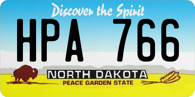 ND license plate HPA766