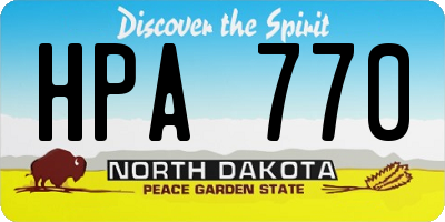 ND license plate HPA770