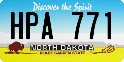 ND license plate HPA771