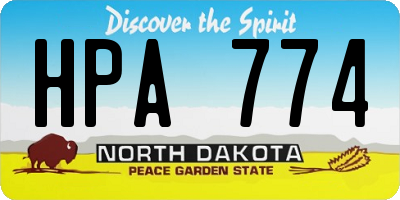 ND license plate HPA774