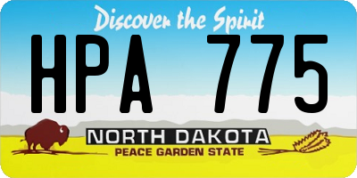 ND license plate HPA775