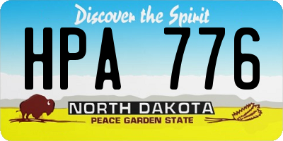 ND license plate HPA776