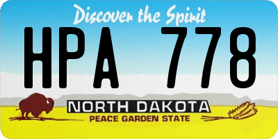 ND license plate HPA778