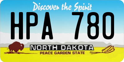ND license plate HPA780