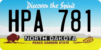 ND license plate HPA781