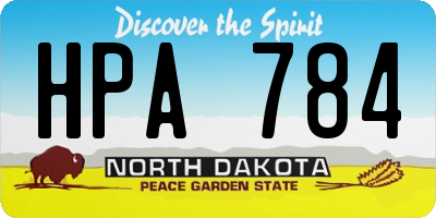 ND license plate HPA784
