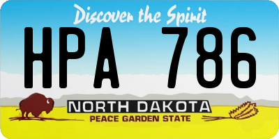 ND license plate HPA786