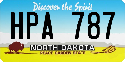 ND license plate HPA787