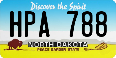 ND license plate HPA788