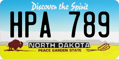 ND license plate HPA789