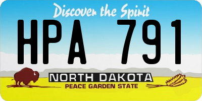 ND license plate HPA791