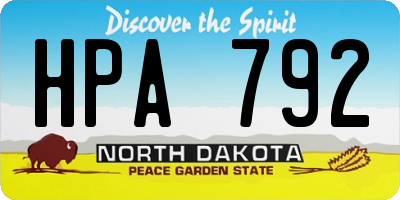 ND license plate HPA792