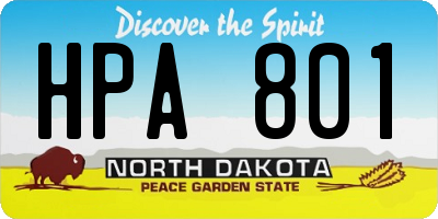 ND license plate HPA801