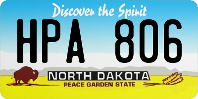 ND license plate HPA806