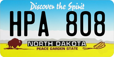 ND license plate HPA808