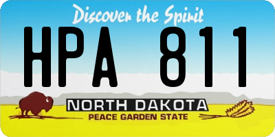 ND license plate HPA811