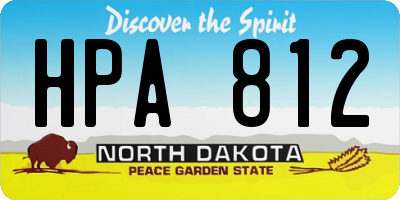ND license plate HPA812