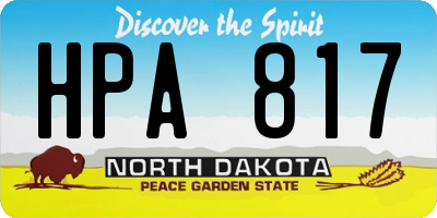 ND license plate HPA817