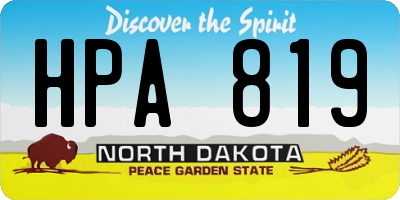 ND license plate HPA819