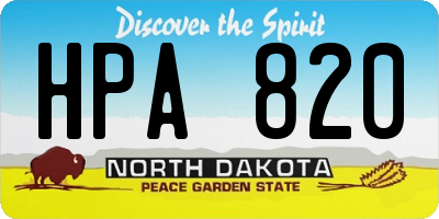 ND license plate HPA820