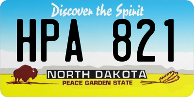 ND license plate HPA821
