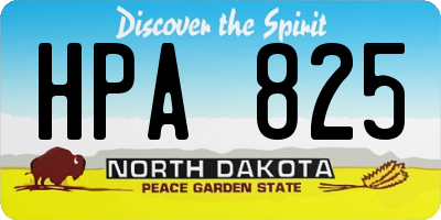 ND license plate HPA825