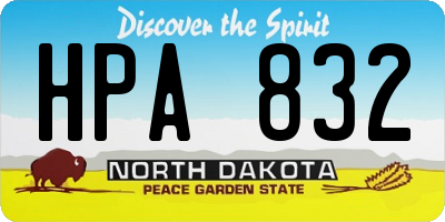 ND license plate HPA832