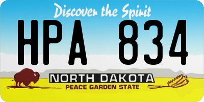 ND license plate HPA834