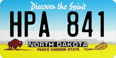 ND license plate HPA841