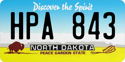 ND license plate HPA843