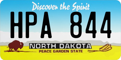 ND license plate HPA844