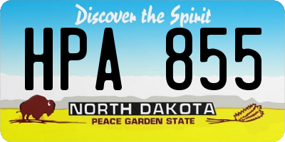 ND license plate HPA855