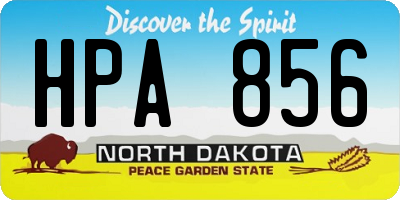 ND license plate HPA856