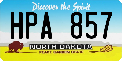 ND license plate HPA857
