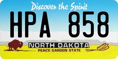 ND license plate HPA858
