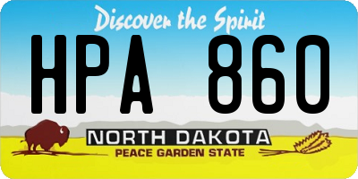 ND license plate HPA860