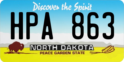 ND license plate HPA863