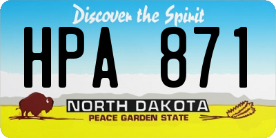 ND license plate HPA871