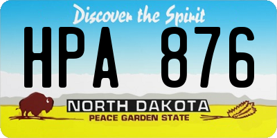 ND license plate HPA876